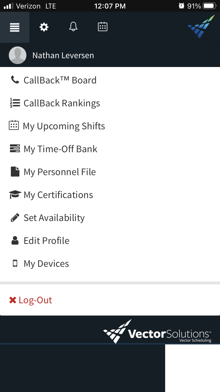 Register Device in Vector Scheduling Mobile App