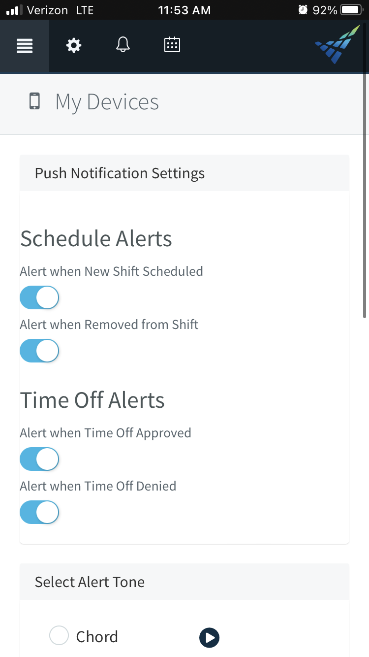 Register Device in Vector Scheduling Mobile App