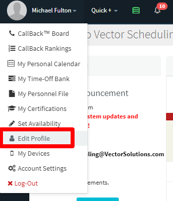 Register Device in Vector Scheduling Mobile App