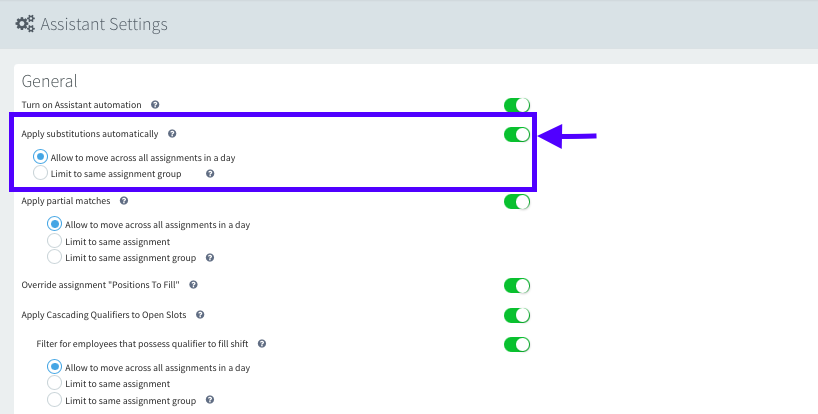 Assistant Module – Settings Reference Guide