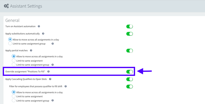 Assistant Module – Settings Reference Guide