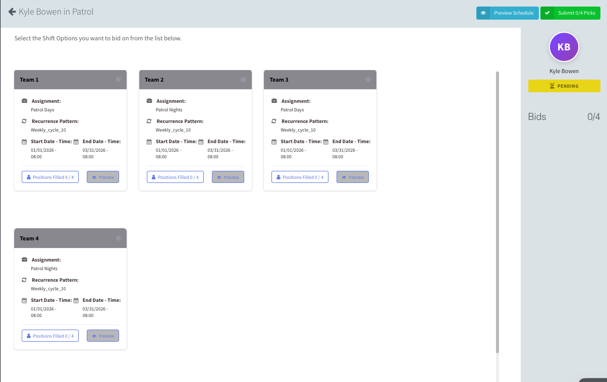 How to Create and Manage a Shift Bid